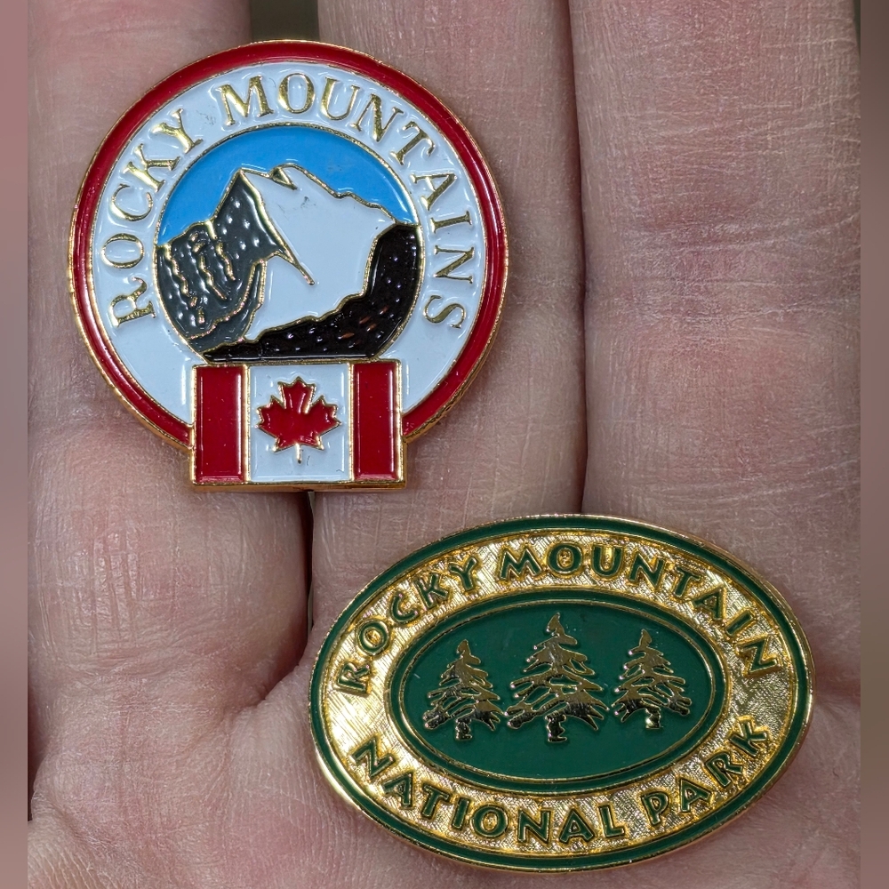 Pair of Rocky Mountains Souvenir Lapel Pins